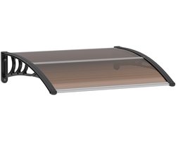 Merax Deurluifel Polycarbonaat Bruin Weerbestendig Dakpaneel voor Voordeur of Raam 75x100 cm