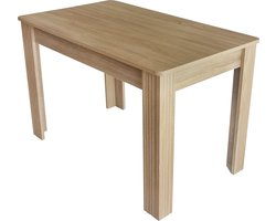 Merax Eettafel in Eikenkleur - Robuuste Rectangulaire Tafel met Vier Poten - Moderne en Simpele Ontwerp - Geschikt als Eet- en Koffietafel