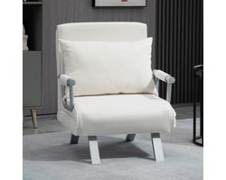 Merax Fauteuil Slaapbank - Uitklapbare 1 persoons Bed of Slaapstoel - Zetelbed - Zeer comfortabel Vouwbed - style 2 Beige