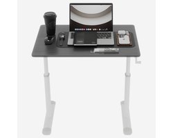 Merax In Hoogte Verstelbaar Bureau 80×60 cm – Zit-Sta Bureau met Handslinger – Stevig Metalen Frame – Werktafel voor Studiekamer en Werkruimte – Grijs met Wit