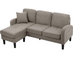 Merax L-vormige 3-zits Bankstel met Chaise Longue – Donkergrijs – Modulair