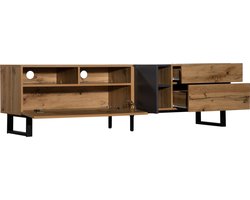 Merax Modern TV-meubel - 180 cm - Minimalistisch Design Kast - Opslagruimte met Schuifdeuren en Lades - Bruin