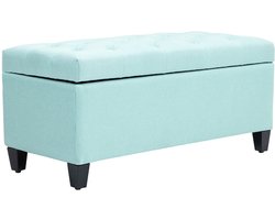 Merax Opbergbank met Zitting – Groen – 100x40x44 cm – Zitbank met Opbergruimte – Fluweellook – Halbank – Slaapkamerbank – Houten Poten