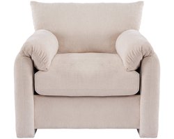 Merax Oversized Fauteuil Chenille Beige – Grote Lounge Stoel met Comfortabele Zitting en Armleuningen voor Woonkamer of Slaapkamer