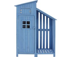 Merax tuinkast blauw – gereedschapsschuur en opslagkast voor tuin – stevige gereedschapskast
