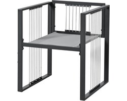 Merax Tuinset 6 Personen met Tafel en Stoelen - Luxe Tuinmeubelset met Gehard Glas en Kussens - 7-delige Loungeset voor Tuin Terras Balkon - Weerbestendig Zwart Wit