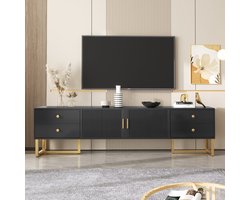 Merax TV Meubel 175 cm - Zwart met Goud - Voor 70-79 inch