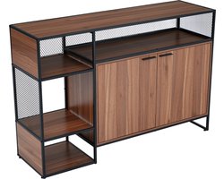 Merax Vakkenkast met Deuren - Kast met Opbergvakken - Bruin