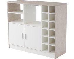 Merax wijnkast met Deuren 40x110 cm - Kast met Opbergvakken - Wit