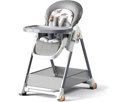 Mercadome® Baby stoel - Babystoel voor aan tafel - Kinder eetstoel - Veilig, praktische geschikt voor groeiende kinderen - Grijs - 55 x 58 x 82 cm
