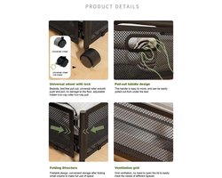 Mercadome® Organizer - Opbergers - Organiser - Opbergrek - Opbergsysteem met laden en wielen - Moeiteloos en ruimtebesparend onder het bed - 60x40x16 cm - Wit