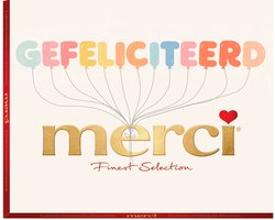 merci 250g "Gefeliciteerd" - merci Finest Selection Assorted chocolade - Mix van 8 smaken - Chocolade cadeau - Individueel verpakte chocoladereepjes