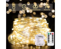 Merdoo Lichtsnoer Binnen en Buiten - Fairy Lights - 10 meter LED - Fairy Lights - Lampjes Slinger - Op Batterijen - Sfeerverlichting