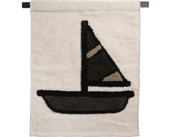 Meri-Lou Living – Wandhanger - Muurhanger - Wandkleed - boot – Jacky – 50x70 cm - Beige - Bruin - Zwart