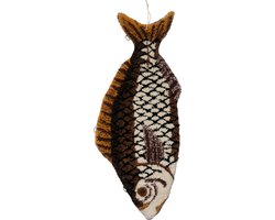 Meri-Lou Living – Wandhanger - Muurhanger - Wandkleed - vis – Bowy (small) - Bruin - Off white - Zwart