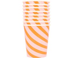 * Meri Meri Pink & Orange Stripy Bekertjes