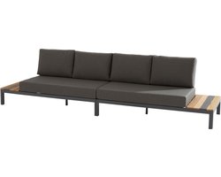 Meridien 2 x 2-zits element met teak platform L + R incl. 3 kussens
