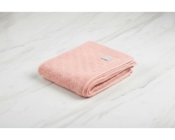 Merino wol babydeken - Poeder roze - 75x95 cm - ruitjespatroon