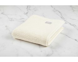 Merino wol babydeken - Wit - 75x95 cm - ruitjespatroon