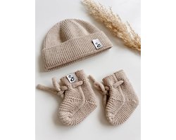 Merino wol sloffen – Zand - baby sloffen - newborn sokken