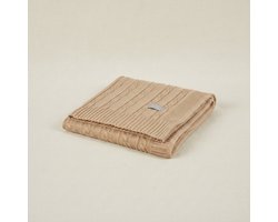Merino wollen baby deken - Visgraatpatroon - Karamel