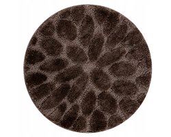 Merkloos Badkamervloerkleed Rond 50cm Bruin Antislip Zacht