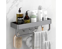 Merkloos Grijze Doucheplank 40cm - Zonder Boren - Aluminium