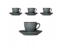 Merkloos Grijze Espressokopjes Set - 4 stuks, 90ml