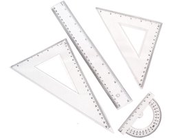 Merkloos Linialen Set - Liniaal Set - 4 delig