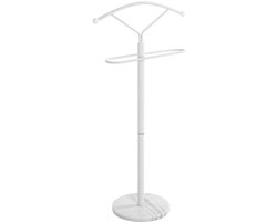 Merkloos® Moderne witte dressboy met marmeren voet en metalen frame voor kledingopslag