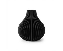 Merkloos Scandinavische Woondecoratie Vaas - Zwart, Geribbeld, Modern