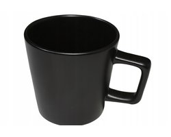 Merkloos Zwarte keramische mok, 300 ml, satijnen afwerking
