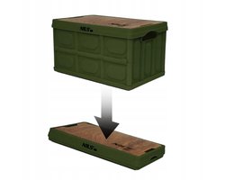 Merkloze Opvouwbare Camping Kist met Tafelblad - Groen, 9L
