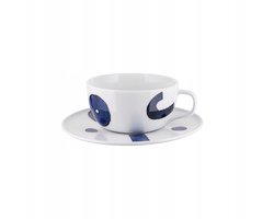 Merkloze Porseleinen Theekop met Schotel, 240 ml, Wit