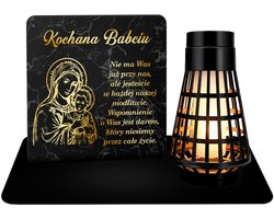 Merkloze Zonne-LED Graflicht met Vlam Effect - Grote Metalen Lantaarn