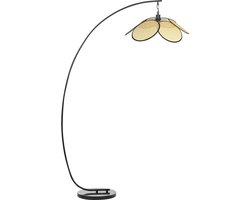 MERRICA - Staande lamp - Zwart - Metaal/Rotan