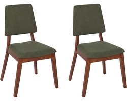 MERRILL - Eetkamerstoel set van 2 - Donkergroen - Hout