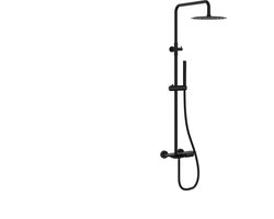 Mersina Sanitary Luxe Regendouche Set – Mat Zwart – 3 Functies – Messing & RVS Design