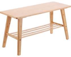 Mesa Living Bamboe Zitbankje - Houten Bankje - Multifunctioneel Zitbankje – Stijlvol - Duurzaam - Praktisch