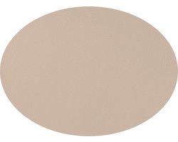 Mesapiu Placemats lederlook - Taupe - ovaal - set van 6