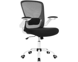 Mesh Bureaustoel - Ergonomische stoel - Draaistoel - Verstelbaar schommelmechanisme - Weerstandsaanpassing - Zwart - Kunststof, schuim, nylon, staal - 66 cm x 60 cm x (99-107) cm - 120 kg capaciteit