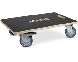 MESO Meubelroller - 350kg draagkracht - Rechthoekig - 2x Geremd - 575 x 350 mm - TPR Rubber wiel - Meubelhondje - Meubellifter - Hondje voor verhuizen - Transporthulp - Transportroller - Transportdolly - Verhuistrolley - Meubeltransporter