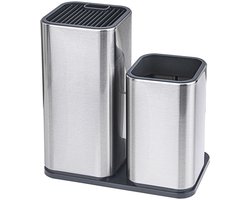 Messenblok en bestekhouder RVS keukengereedschap organizer