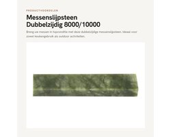 Messenslijpsteen Dubbelzijdig 8000/10000 Grit - Slijpsteen voor Messen - Watersteen - Slijpgereedschap - Keukengereedschap - 100×20×10 mm