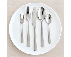 Messermann Bestekset 60-delig voor 12 Personen – RVS Bestek Zilver – Complete Bestekset met 12 Messen, 12 Vorken, 12 Lepels, 12 Koffielepels en 12 Gebaksvorken – Luxe Tafelbestek – Modern Design – Hoogglans Gepolijst – Voor Dagelijks Gebruik