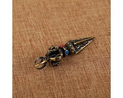 Messing Beeldje, Tibetaanse Bronzen Vajra, Vijzel En Stamper Sculptuur, Decoratieve Koperen Miniatuur Metalen Decoratie, Kantoor Huis, Feng Shui Gieten Sculptuur