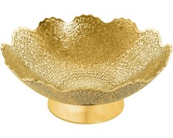 Messing decoratieve gedroogd fruitschaal multifunctionele serveerschaal snijwerk - maat - 9 inch mooie gouden kleur pauw ontwerp keukengerei cadeau