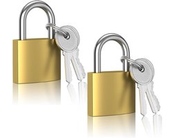 Messing hangslot - waterdicht slot met sleutel - Geschikt voor gereedschapskisten, kisten, kasten, kluisjes, magazijnen, garages, tuinen - 30 mm - verpakking van 2