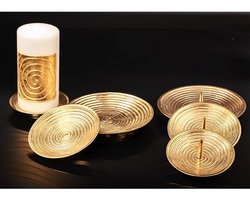 Messing kaarsenplaat Ø10cm - spiraal design - trouwkaarsenhouder