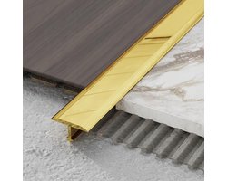 Messing T-Profiel Vloerstrip – Decoratieve Overgangsstrip en Drempelprofiel voor Tegels, Hout, Laminaat en Steen – Massief Duurzaam Messing – Eenvoudige Montage & Natuurlijk Patina